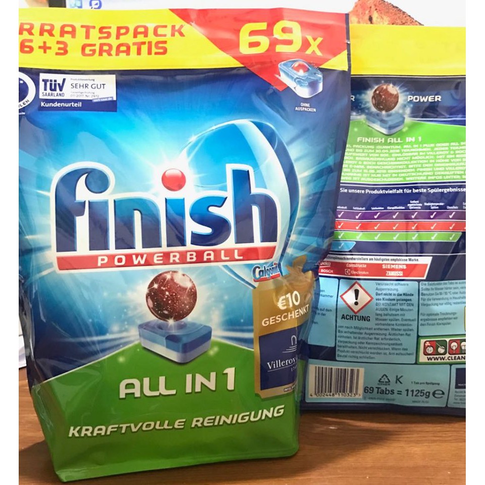 Viên rửa bát chén Finish All in 1 Cao cấp ( 90 viên ) dành cho máy rửa bát