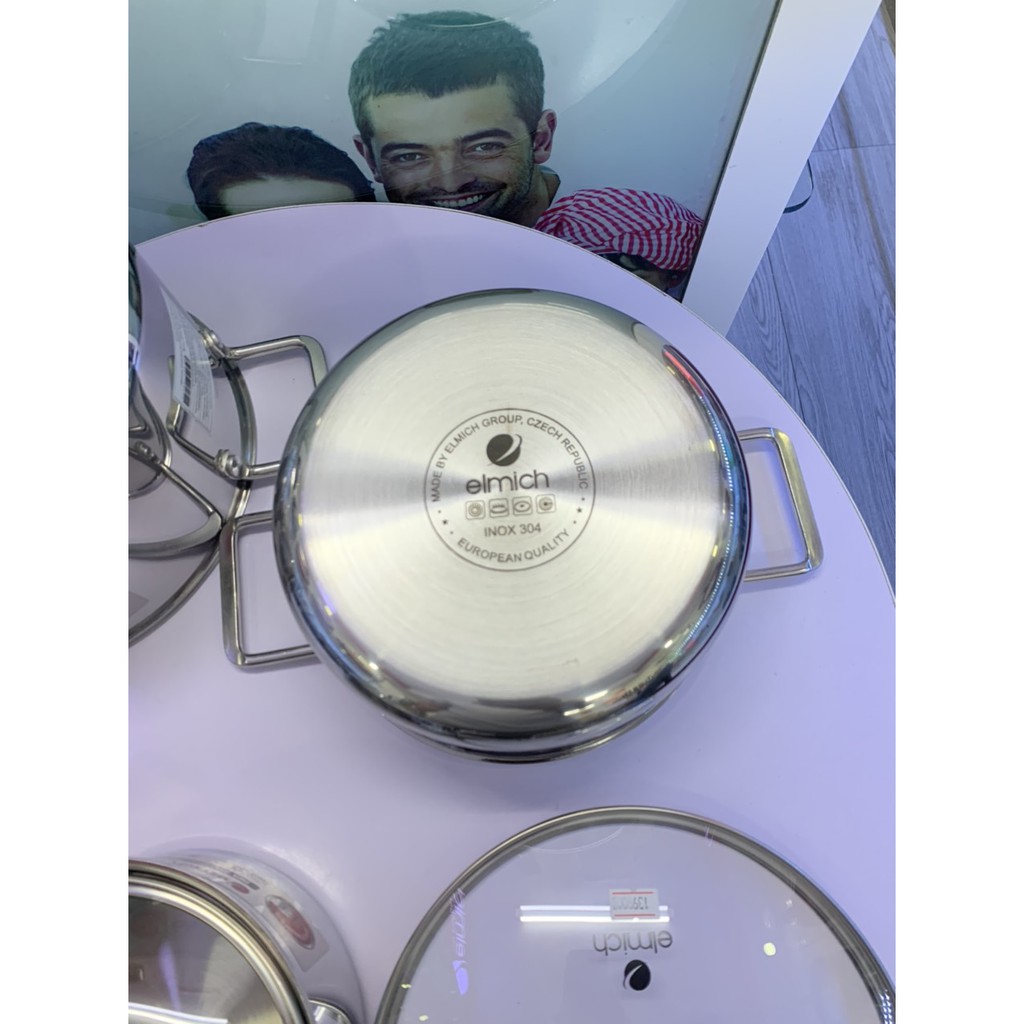 Bộ nồi inox liền khối Elmich Trimax XR EL-8074 size 16, 20, 22cm