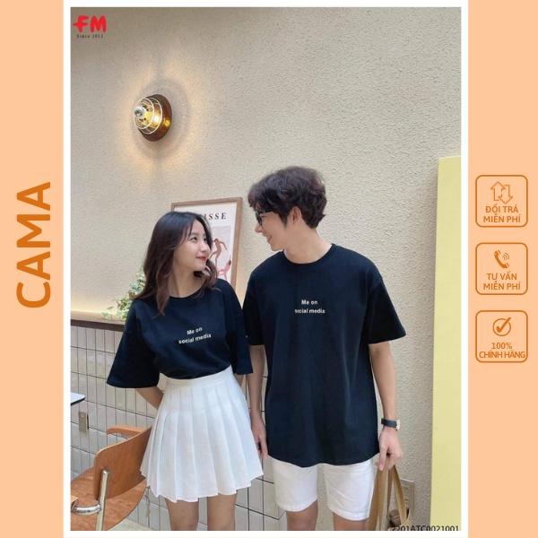 [Mã FAMARAL2 giảm 10K đơn 50K] Áo thun nam nữ unisex form rộng tay ngắn in hình cổ tròn Cama Store M276