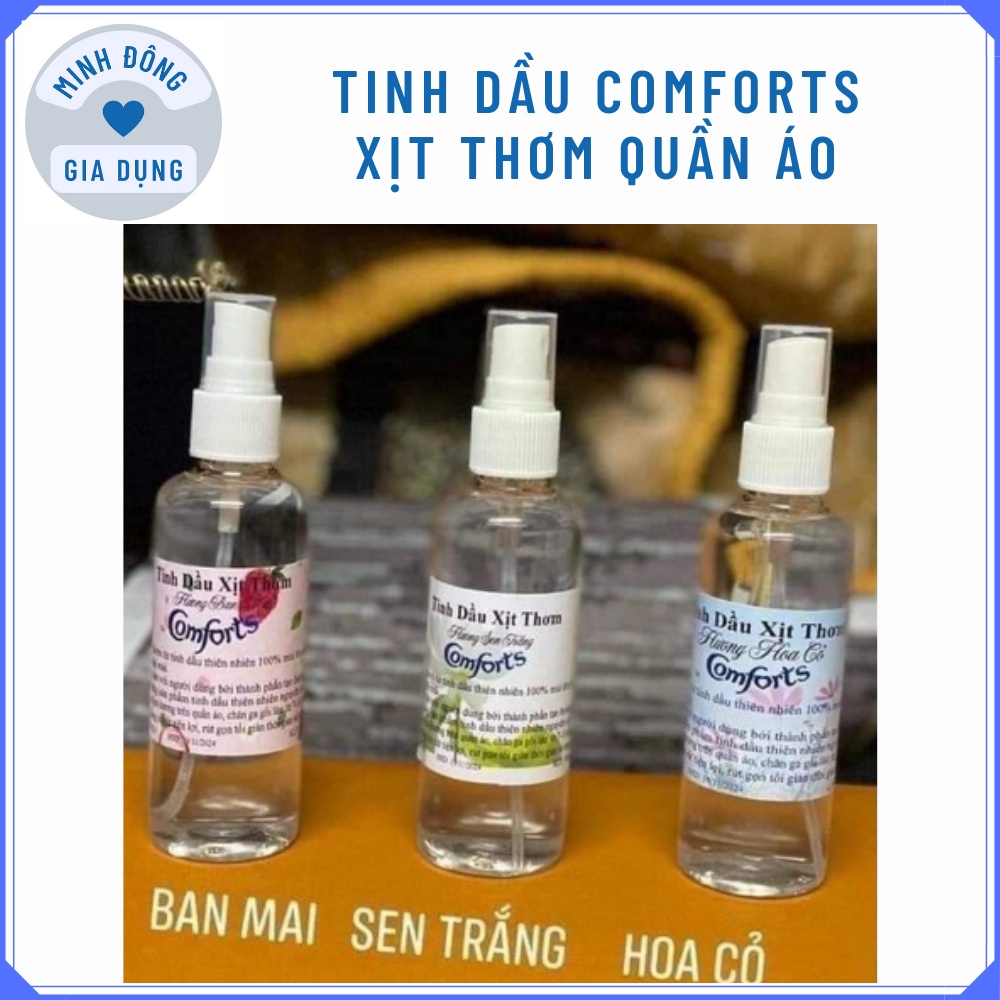 Tinh Dầu Xịt Thơm Quần Áo comfort 100ml, có 3 mùi hương thu hút.