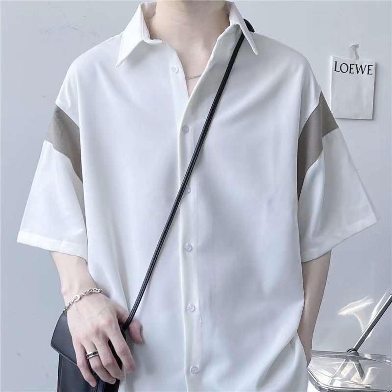 Áo Sơ Mi Đồng Phục Tay Ngắn Thời Trang Mùa Hè Hàn Quốc Cho Nam