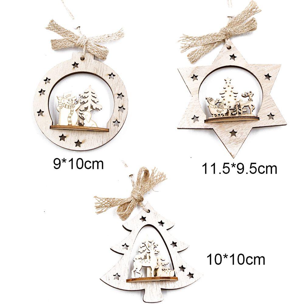 Phụ Kiện Treo Trang Trí Giáng Sinh Bằng Gỗ DIY Mới