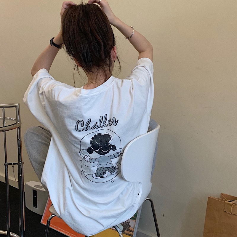 NRVP Áo Thun Cotton Tay Ngắn Cổ Tròn Màu Trơn Thời Trang Dành Cho Nữ