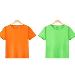 Combo 2 áo thun trơn trẻ em mềm mịn ( cam - xanh lá)