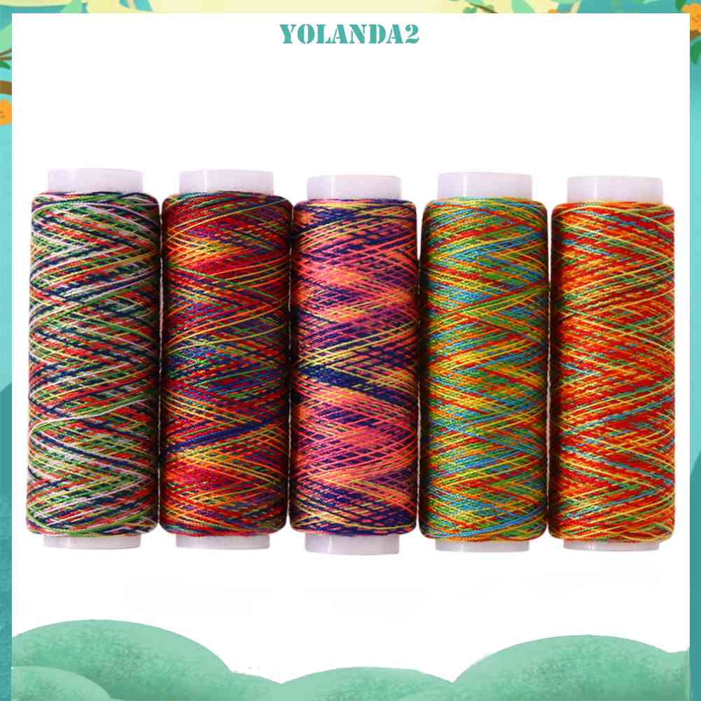 Set 5 Cuộn Chỉ Thêu Nhiều Màu Sắc