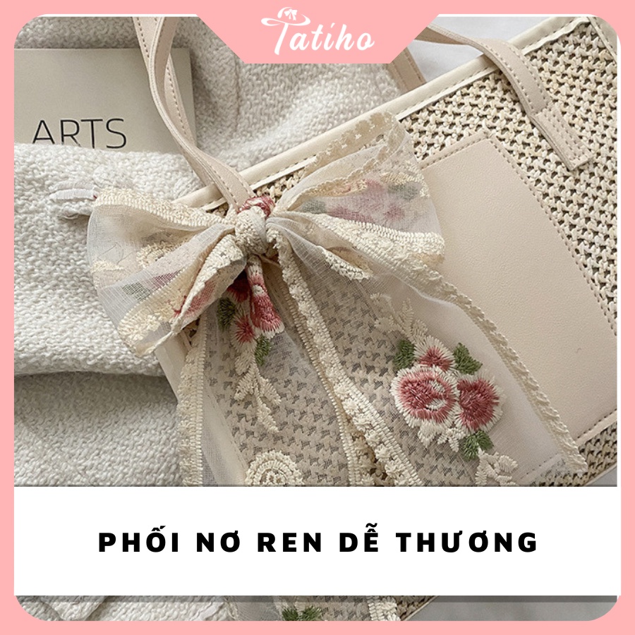 Túi Kẹp Nách (Túi Xách Nữ) Đẹp Thiết Kế Thời Trang Trẻ Trung Công Sở Chất Liệu Cói - Tatiho - Mã TUI61