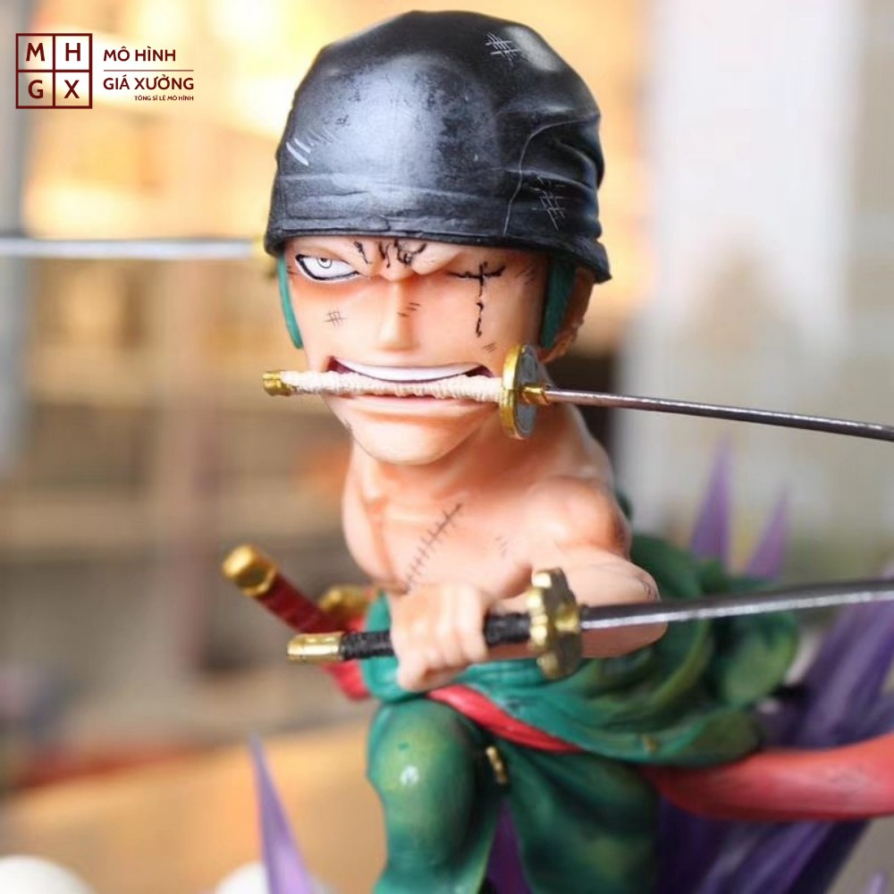 Mô hình Roronoa Zoro 3000 thế giới  trạng thái chiến đấu kèm hiệu ứng Cao 16cm  - Figure Tượng One Piece