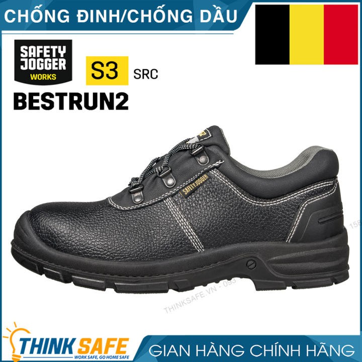 Giày bảo hộ lao động nam Jogger Thinksafe da bò thoáng khí, chống thấm nước, chống đinh, giày công trường - Bestrun2