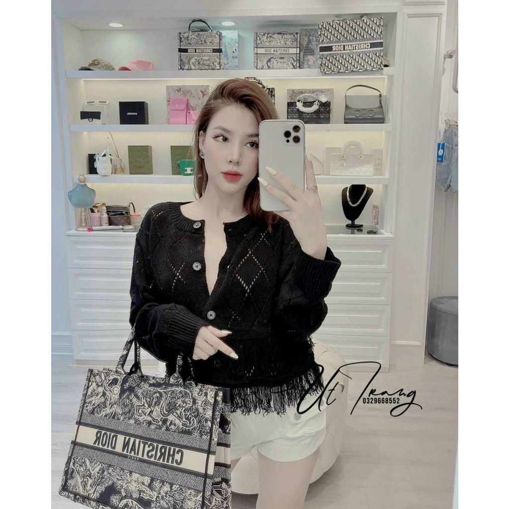 Áo len nữ đẹp EVANIA áo len dáng ngắn chính gốc quảng châu chất mỏng mặc mùa thu, ba màu trắng, đen, nâu mã LLQ92