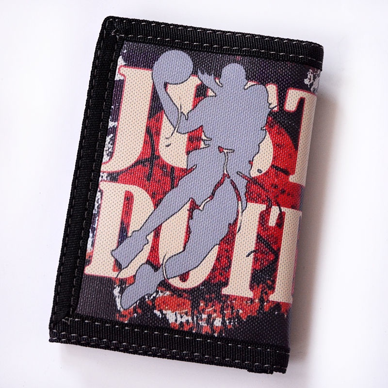 Ví Gấp Ba Khúc Vải canvas Siêu Mỏng Có Khóa Kéo Phong Cách Thể Thao Cho Nam