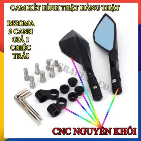 gương 5 canh lắp xe máy chỉ có đen giá 1 chiếc trái