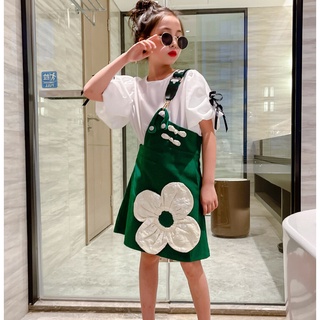 Bộ Áo Thun + Chân Váy Yếm In Họa Tiết Hoạt Hình Thời Trang Cho Bé Gái 5-6 tuổi 6-7 tuổi 7-8 tuổi 8-9 tuổi 9-10 tuổi 10-11 tuổi 11-12 tuổi 12-13 tuổi 13-14 tuổi 15-16 tuổi