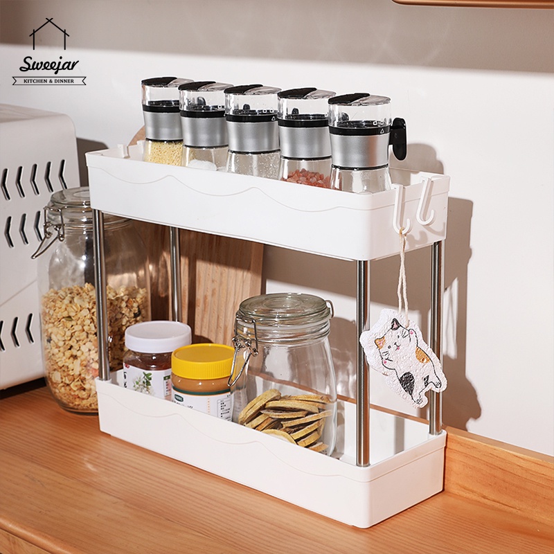 Kệ để đồ SWEEJAR 3 tầng/4 tầng có bánh xe có thể di chuyển tiện dụng cho phòng tắm/nhà bếp