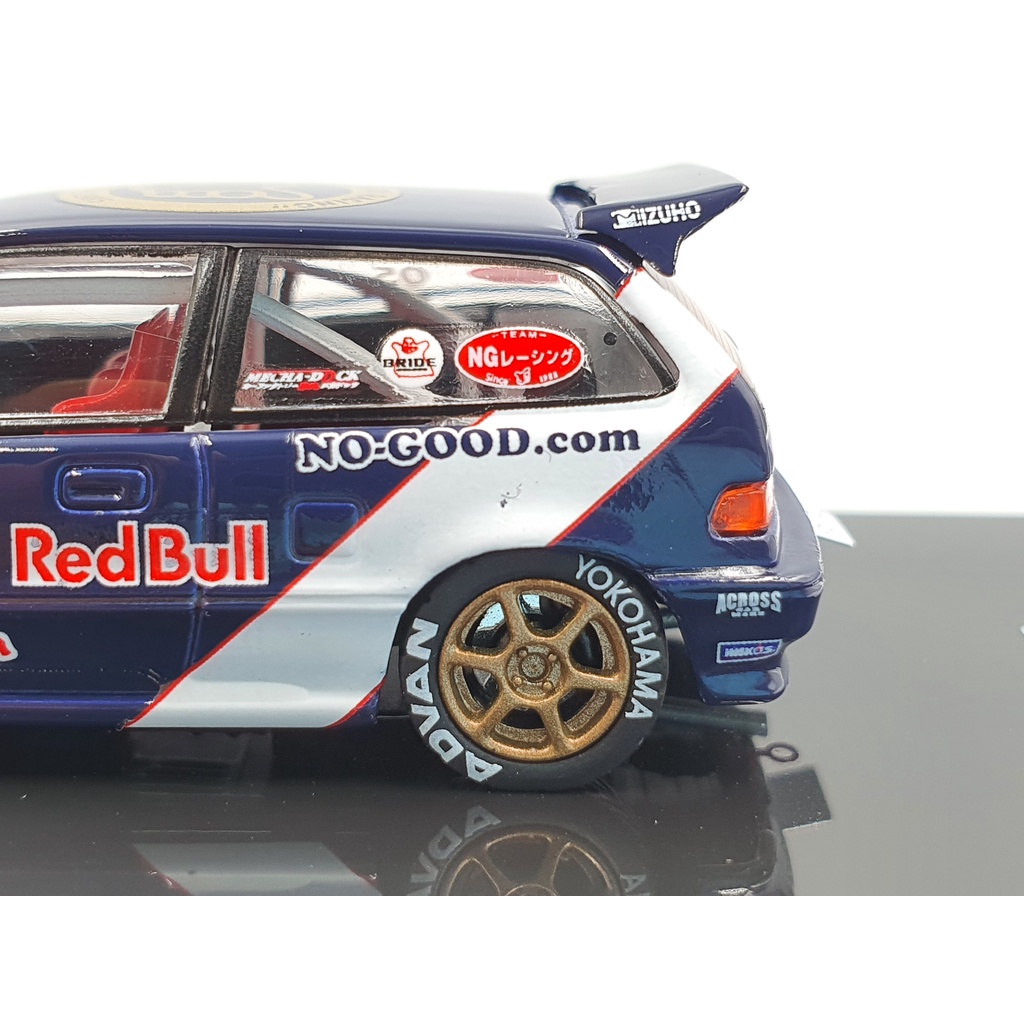 Xe Mô Hình Honda Civic EF9 &quot;No Good Racing&quot; Tỉ lệ 1:64 Hãng sản xuất Inno Model ( Xanh Redbull )