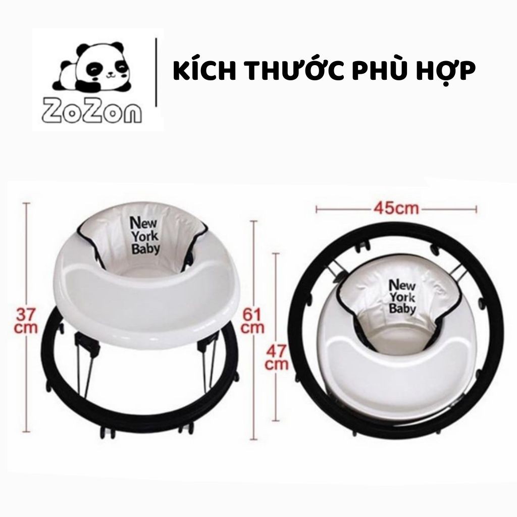 Xe Tập Đi Cao Cấp New York Baby Katoji Nhật Bản Xe Tròn Tập Đi Cho Bé Ngăn Chân Đi Vòng Kiềng Chữ O Chống Lật Cho Bé