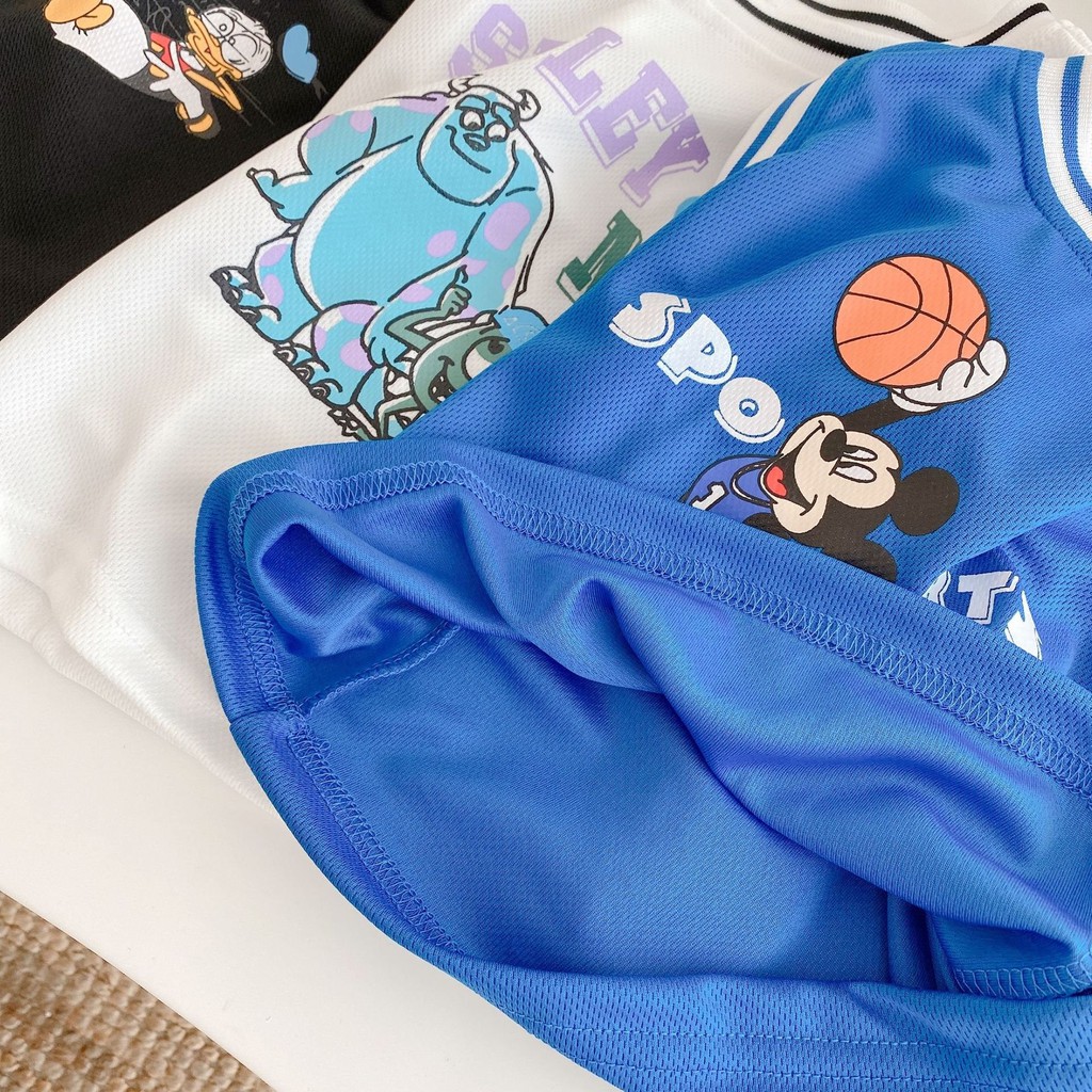 Bộ Ba Lỗ Thông Hơi Cho Bé Trai Từ 6-25Kg, Bộ Sát Nách Cho Bé In Hình Bóng Rổ Kids house