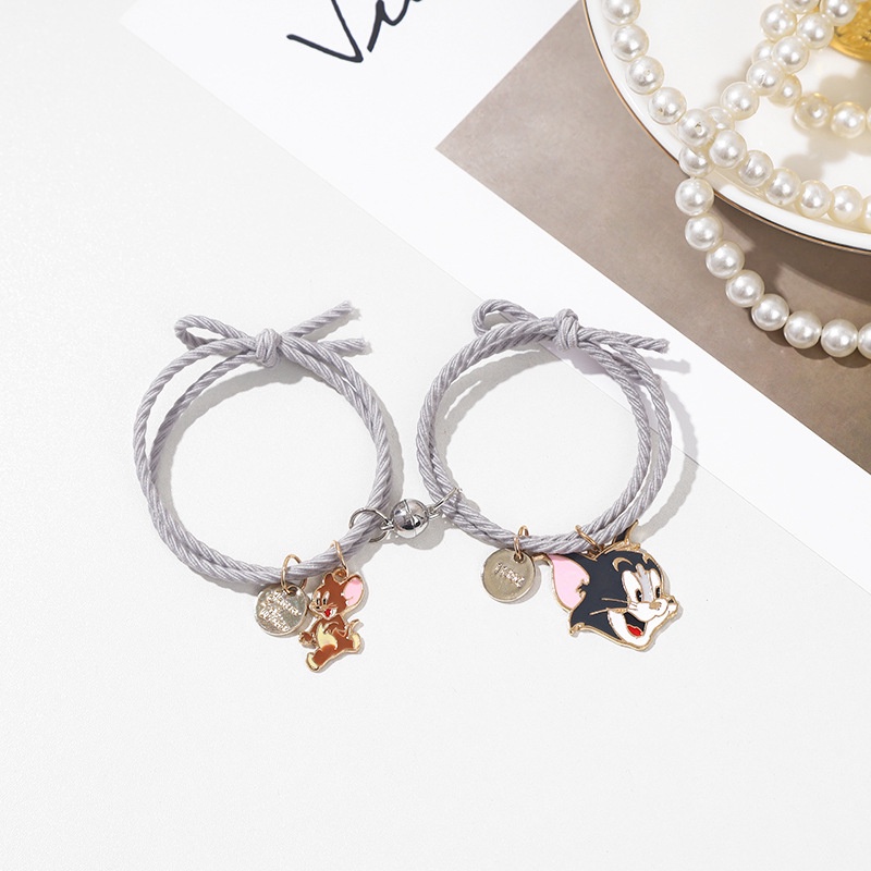 Cặp vòng tay nam châm hoạt hình / dây bện mẫu mới dễ thương cho cặp đôi Tatitava