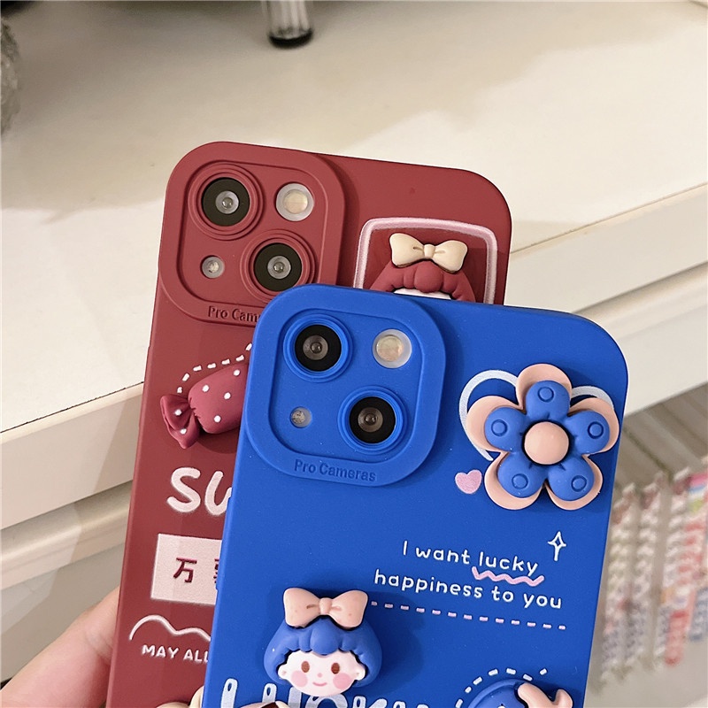 Ốp điện thoại silicon hình búp bê dễ thương Ssa7 cho IPhone 12 13 11 Pro Max X Xs Max Xr 7 8 Plus