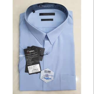 Áo sơ mi ngắn tay Owen xanh trơn AR80664N
