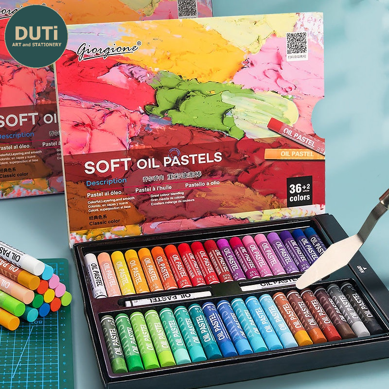 Màu Sáp dầu Giorgione 12/24/36/48 Soft Oil Pastels Hạng Hoạ Sĩ Vẽ tranh nổi- Họa Cụ DUTi