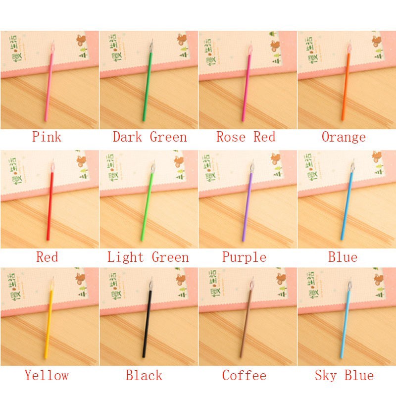 Set bút mực 12 màu kiểu đầu kim cương tiện lợi cho văn phòng/ trường học