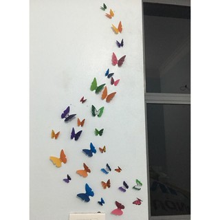 Decal bướm 3d sắc màu