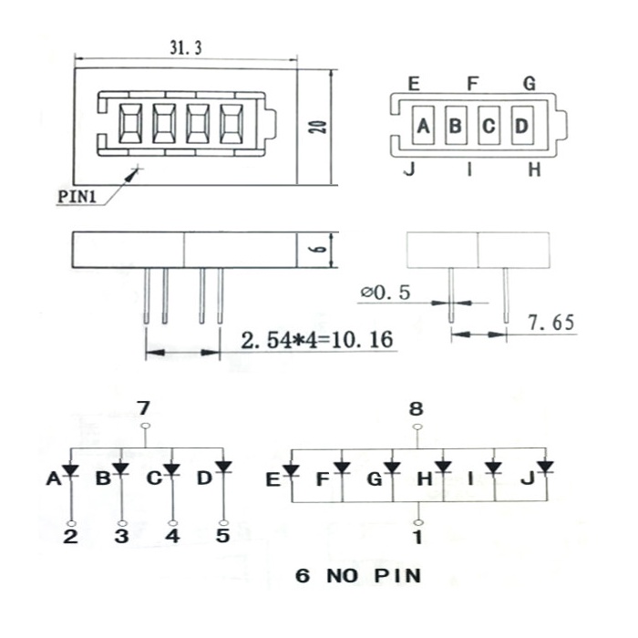 Led 7 đoạn hiển thị dung lượng pin 18650 (31x20mm)