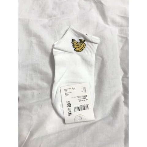 Tất Trắng Hình Hoa Qủa Nữ,Nam Chất Không Xù,Thấm Hút Mồ Hôi Phong Cách Hàn Quốc Năm 2022