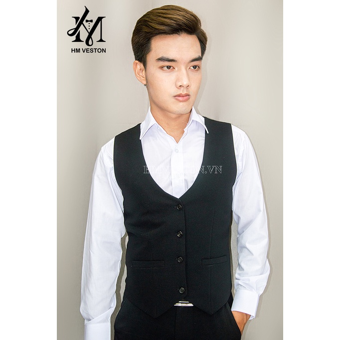 Combo gile đen + cà vạt đen phi bản nhỏ 5cm