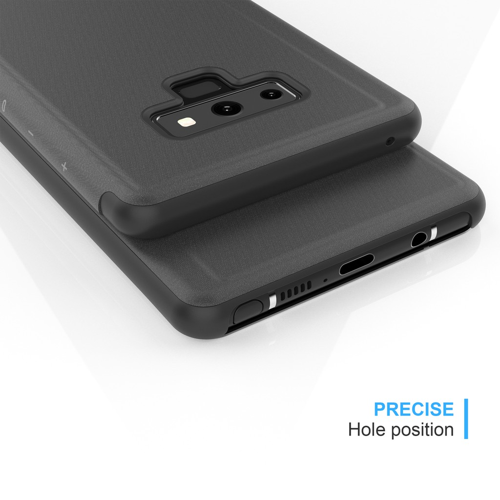Bao da điện thoại nắp gập mặt tráng gương thời trang cho Samsung Galaxy Note 3 4 5 9