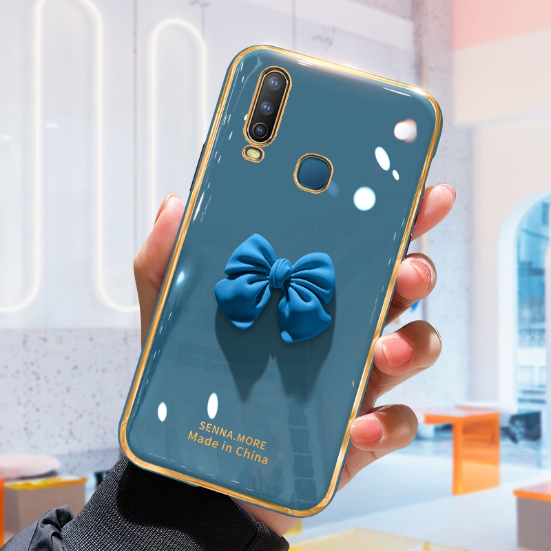 Ốp Điện Thoại Kết Cấu Sang Trọng Đính Nơ 3D Cho Vivo Y11 Y12 Y17 Y15 U10
