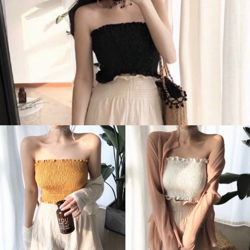 Áo yếm tay dài, áo cổ vuông hai dây siêu hot | BigBuy360 - bigbuy360.vn