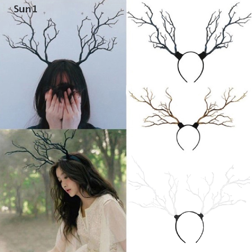 Sun1 &gt; Băng Đô Cài Tóc Hình Nhánh Cây / Tuần Lộc / Cây Thông Dụng Cụ Làm Đẹp Chất Lượng Cao