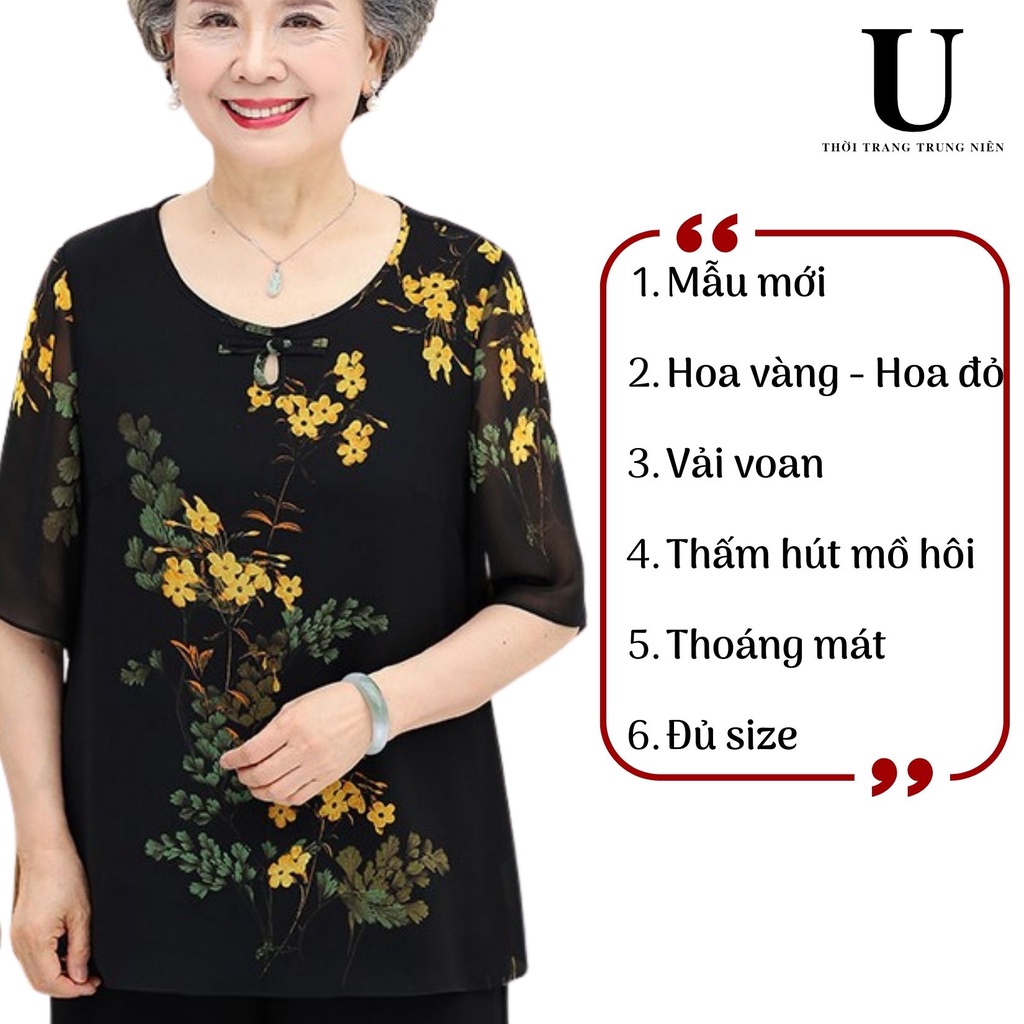 Bộ đồ trung niên mùa hè thời trang trung niên cao cấp cho mẹ cho bà UB7