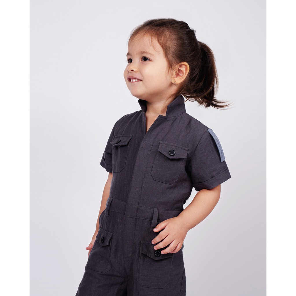 [Mã LT200 giảm 200K đơn 699K] Jumpsuit Yvette Libby N'guyen Paris, Wright Flyer, Trẻ em, Xám