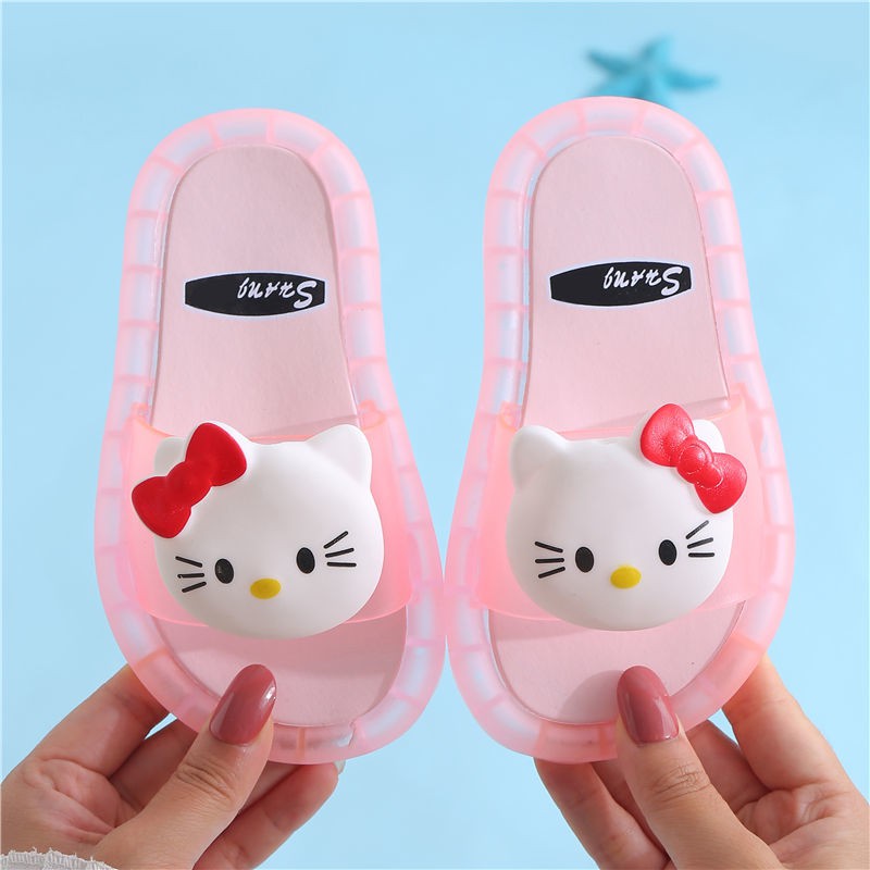 Dép quai ngang trang trí Hello Kitty có đèn LED dành cho bé từ 1-6 tuổi