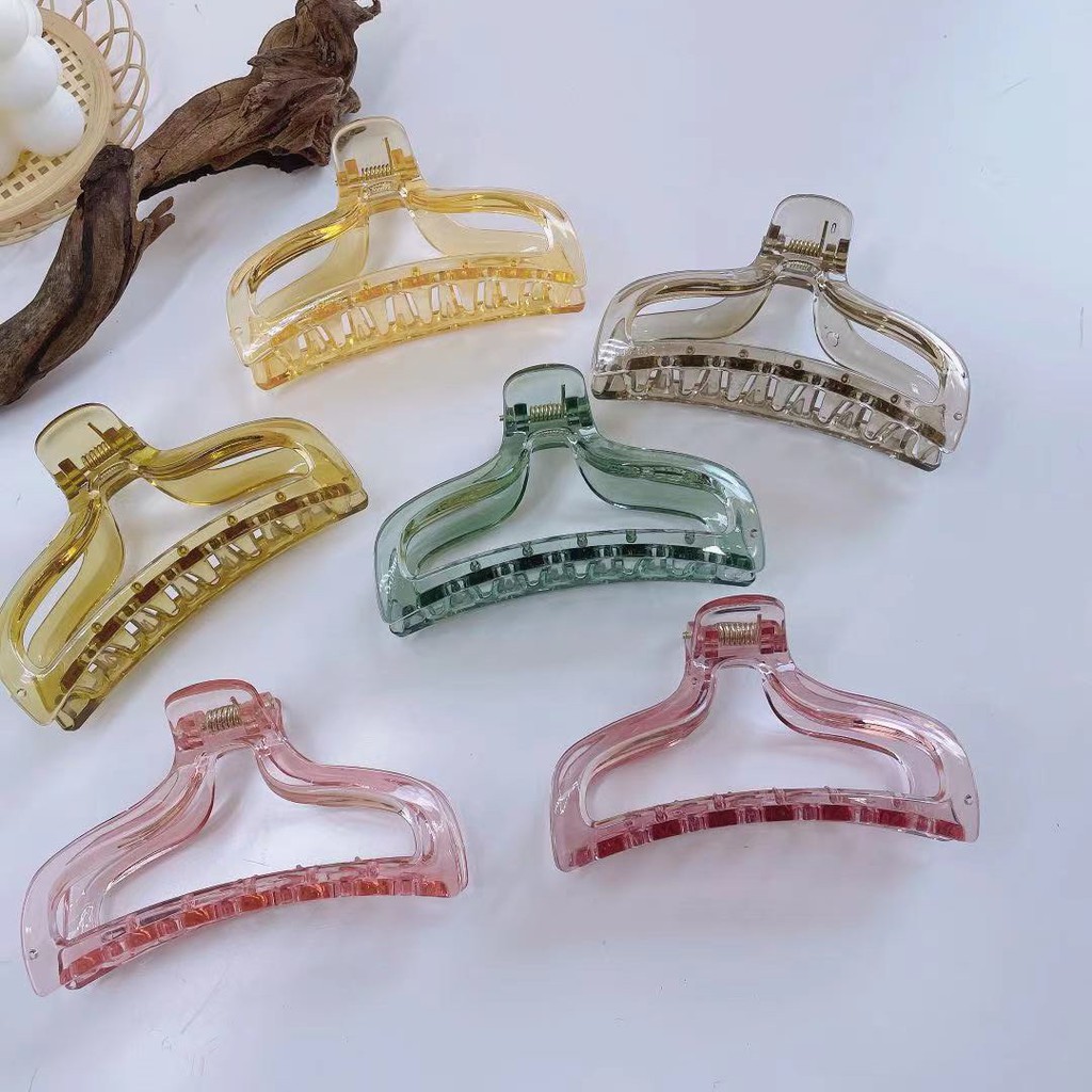 Kẹp Tóc Càng Cua Nhựa Trong Suốt Nhiều Màu Phong Cách Hàn Quốc Cho Nữ