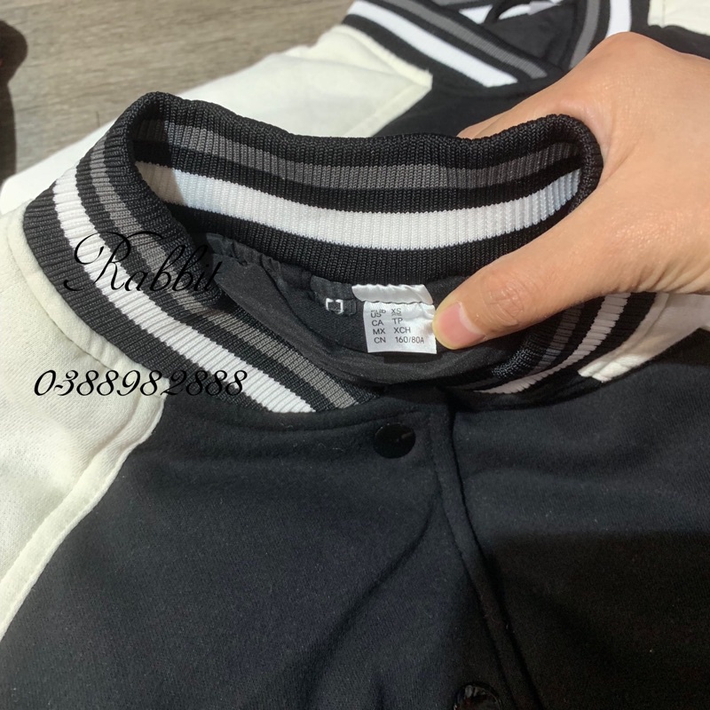 Bomber croptop đen trắng