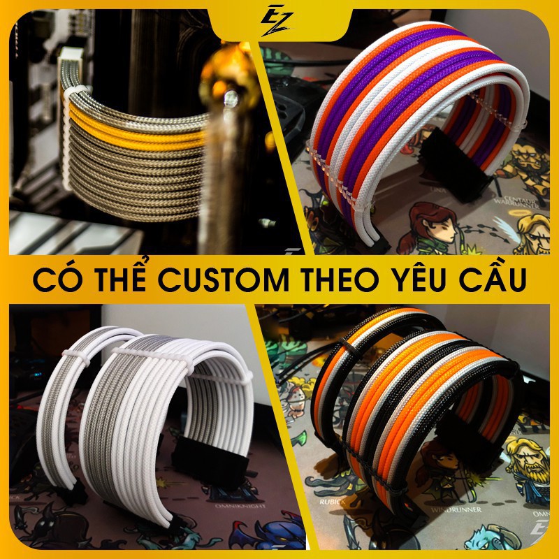 Dây nguồn bọc lưới 🌈FREESHIP🌈 nối dài 24Pin- 8Pin-6Pin 4Pin lõi 18AWG (Trang Trí PC)