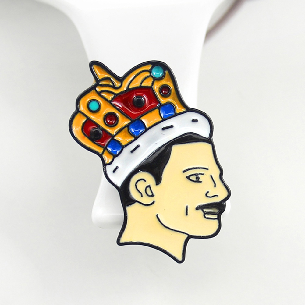 YOML✔Singer Band Music Art Freddie Mercury Brooch Pin Collar Jacket Enamel Badge