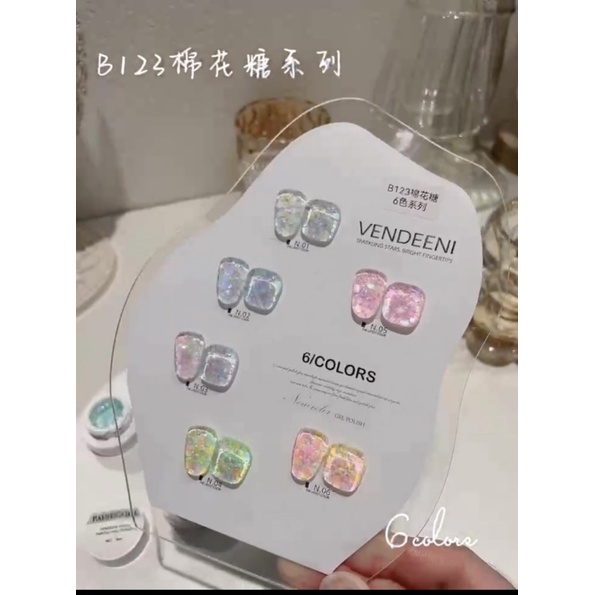 vendeeni sét Gel kẹo bông Gòn 6 màu mã B123