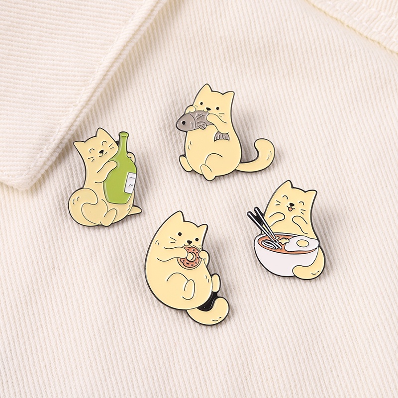 Ghim cài áo kiểu mèo hoạt hình dễ thương