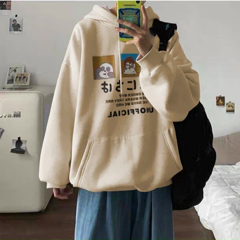 Áo Hoodie Gấu Panda Form rộng Unisex Nam Nữ Couple Chất Nỉ Bông Mịn In Đẹp Không Phai Tróc