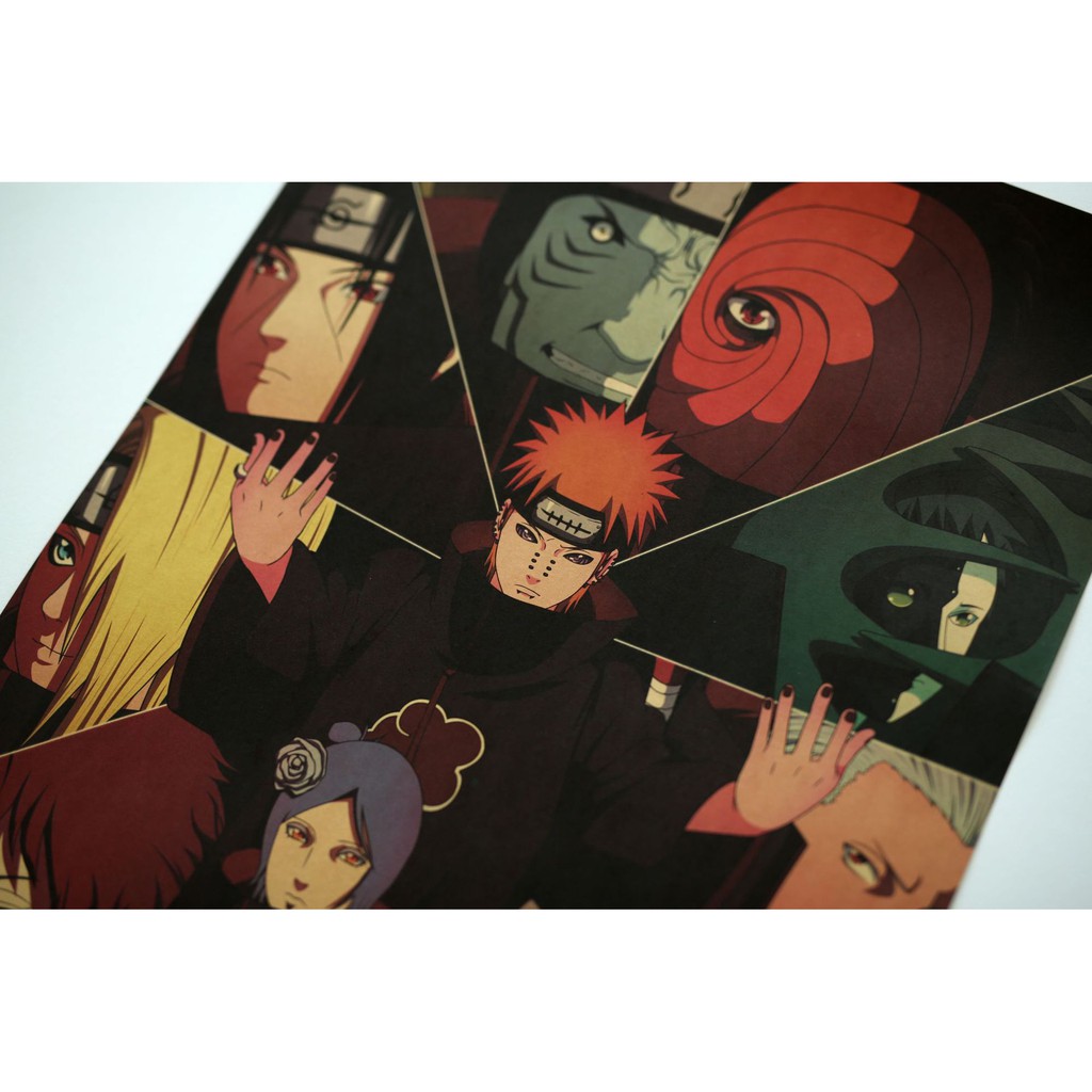 Tranh Treo Tường Trang Trí Hình Naruto Akatsuki, tấm áp phích, poster giấy treo tường giá rẻ