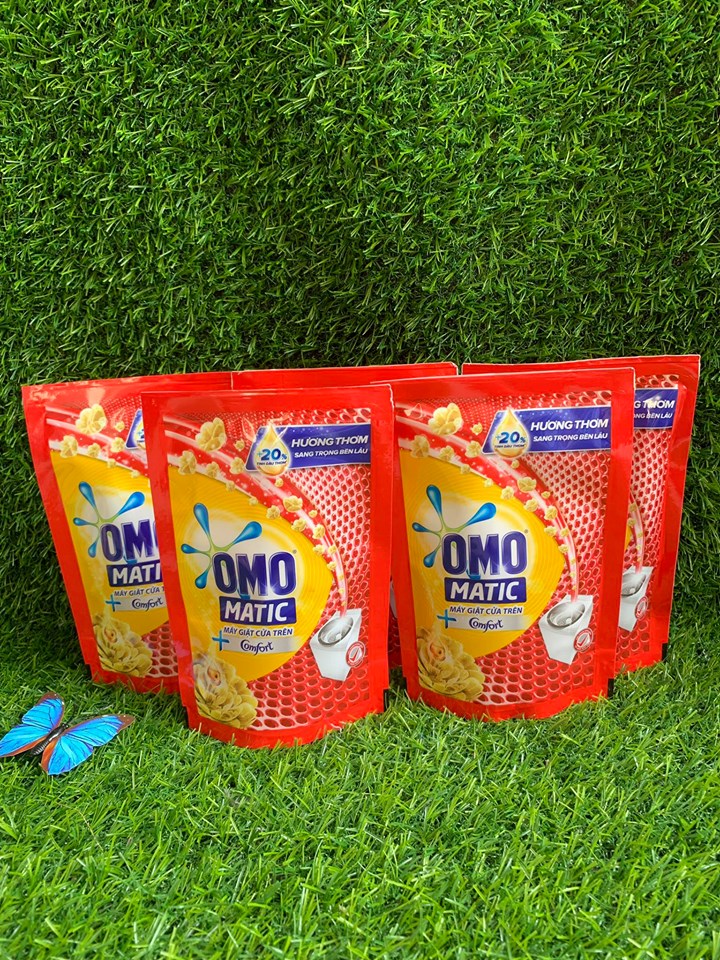 Combo 2Túi Nước Giặt OMO đậm đặc -Tinh Dầu Thơm- Túi 150g tiện dụng-dùng máy cửa trên