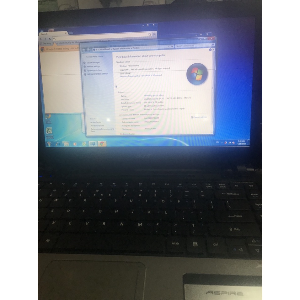 LAPTOP ACER 4745 CORE I3