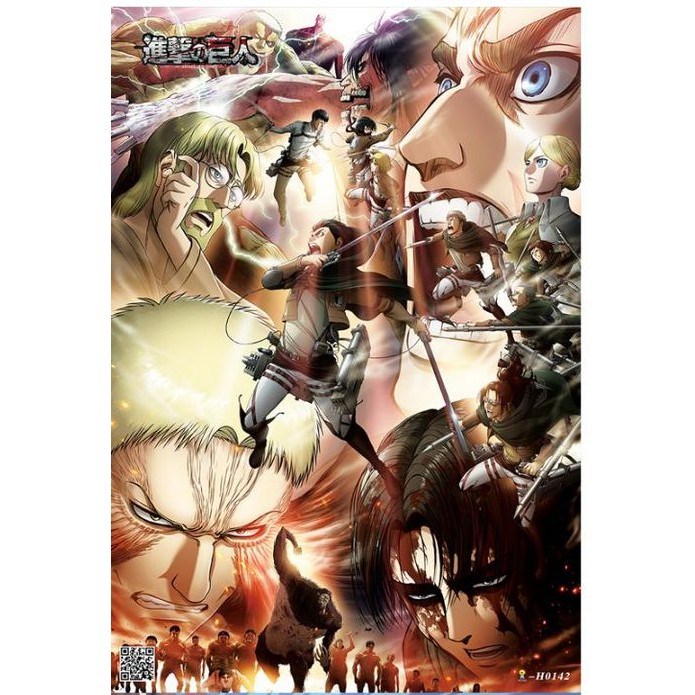 [Giấy Xịn] Set 8 tấm tranh poster A3 Attack on Titan anime siêu chất