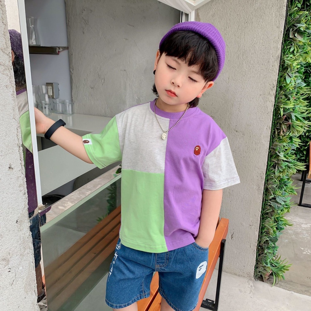 Áo Thun 100% Cotton Tay Ngắn Phong Cách Hàn Quốc Thời Trang Mùa Hè Hàng Mới 2022 Dành Cho Bé Trai