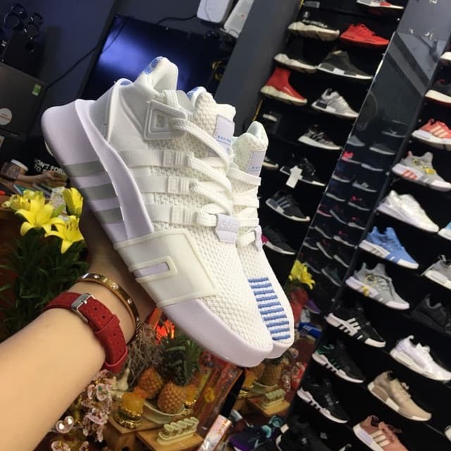 Giày EQT BASK ADV 2018 ( trắng tô xanh)