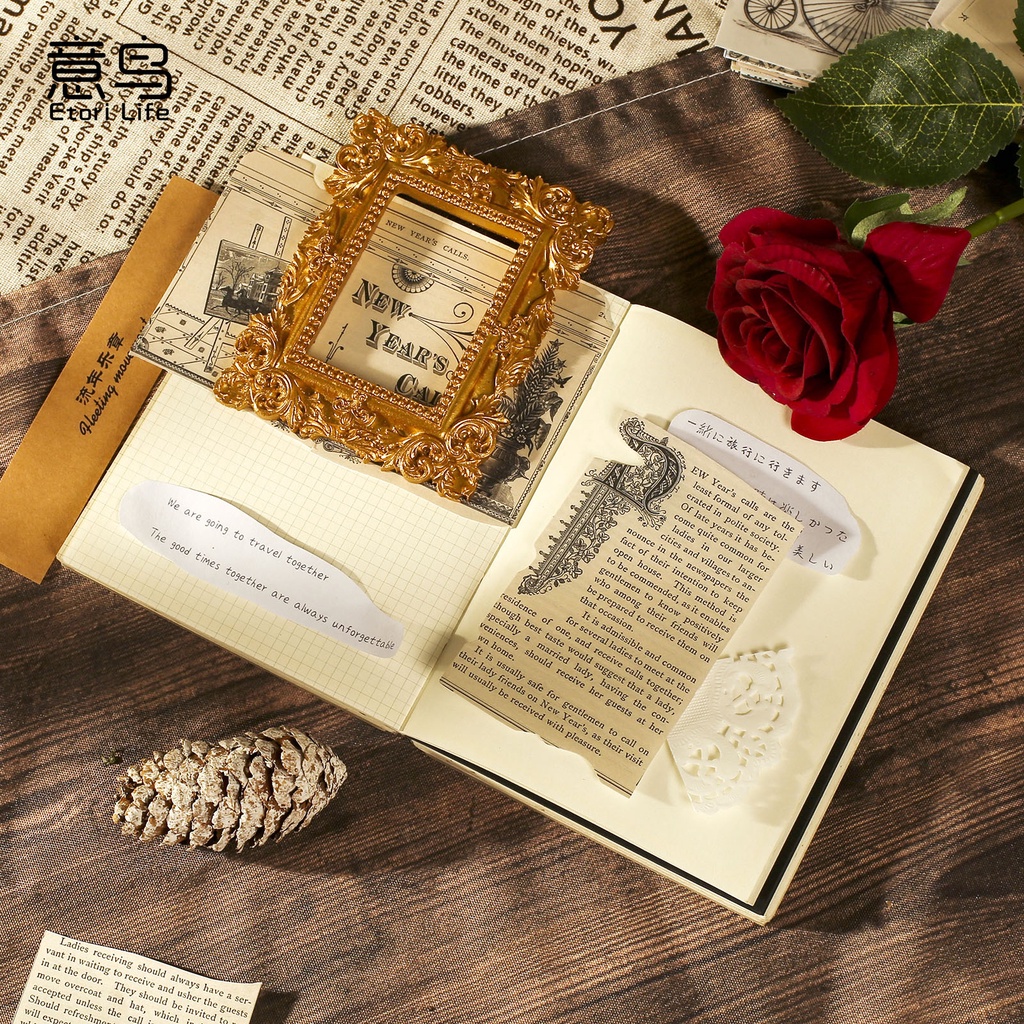 Set 26 giấy trang trí Journamm phong cách cổ điển sáng tạo cho tạp chí DIY
